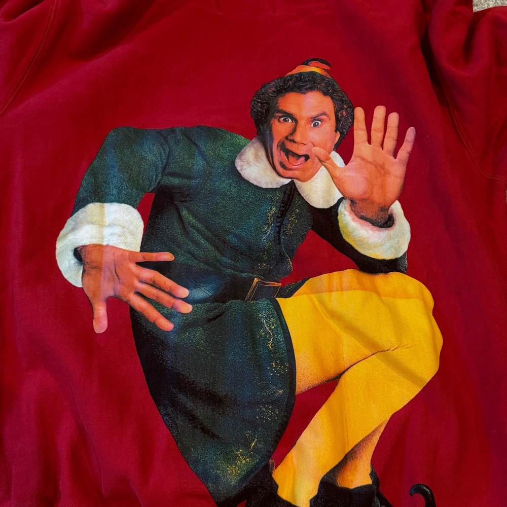 Red Holiday Hoodie XL MENS ELF HOODIE - Picture 6 of 6